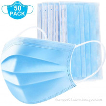 Blue White Pink Colored Melt-blown Nonwoven 3ply Facemask